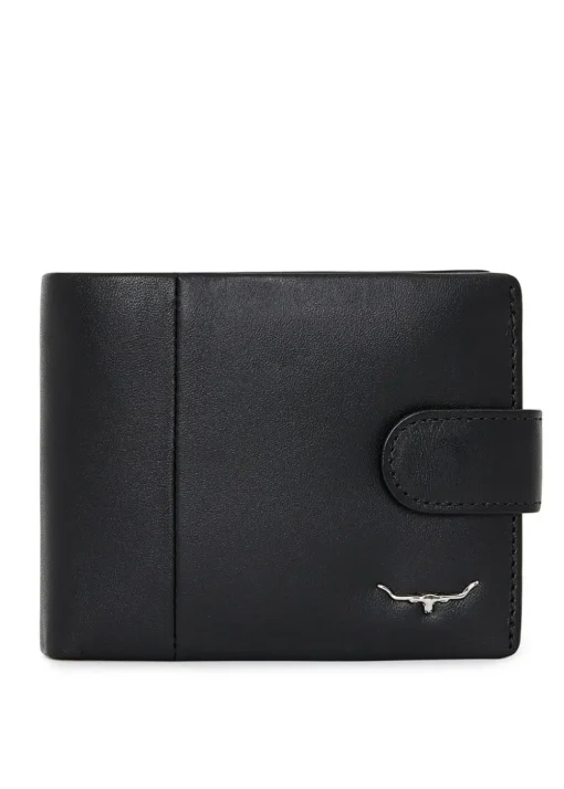 Leather Wallet with Coin Pocket - Black