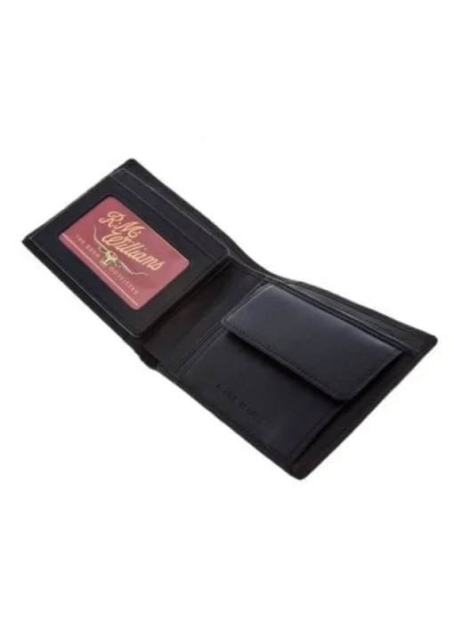 Leather Wallet with Coin Pocket - Black