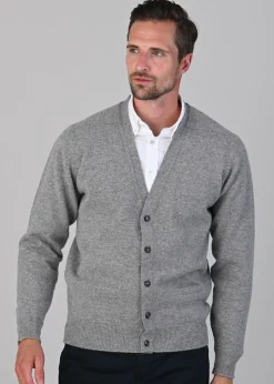 Leven 2 Ply Lambswool Cardigan - Flannel