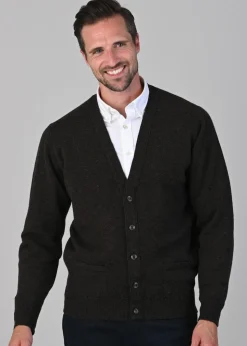 Leven 2 Ply Lambswool Cardigan - Cocoa
