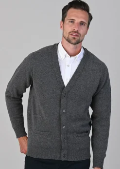 Leven 2 Ply Lambswool Cardigan - Cliff