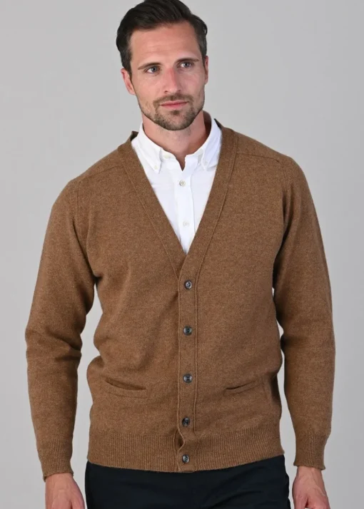 Leven 2 Ply Lambswool Cardigan - Driftwood