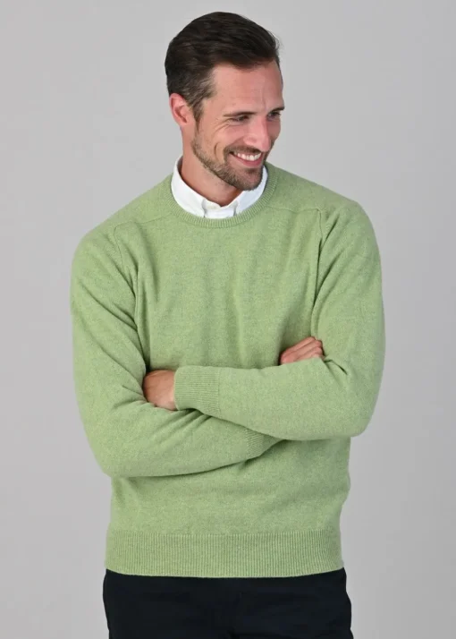 Leven 2 Ply Lambswool Crew Neck Plus Size - Kiwi