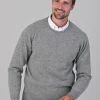 Leven 2 Ply Lambswool Crew Neck - Flannel