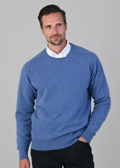 Leven 2 Ply Lambswool Crew Neck - Jeans