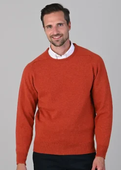 Leven 2 Ply Lambswool Crew Neck - Ember