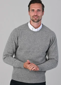 Leven 2 Ply Lambswool Crew Neck - Flannel