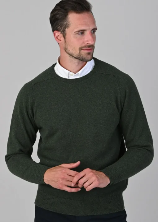 Leven 2 Ply Lambswool Crew Neck - Rosemary