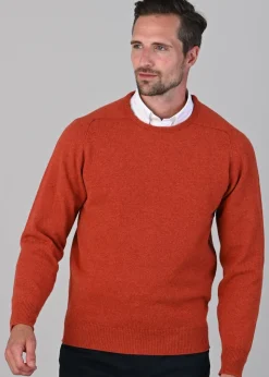 Leven 2 Ply Lambswool Crew Neck - Ember