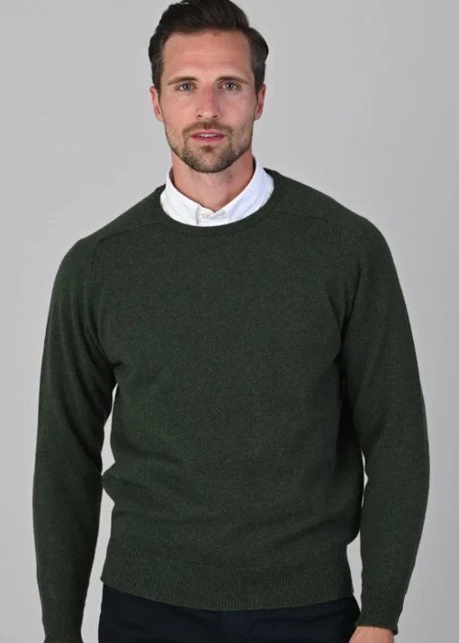 Leven 2 Ply Lambswool Crew Neck - Rosemary