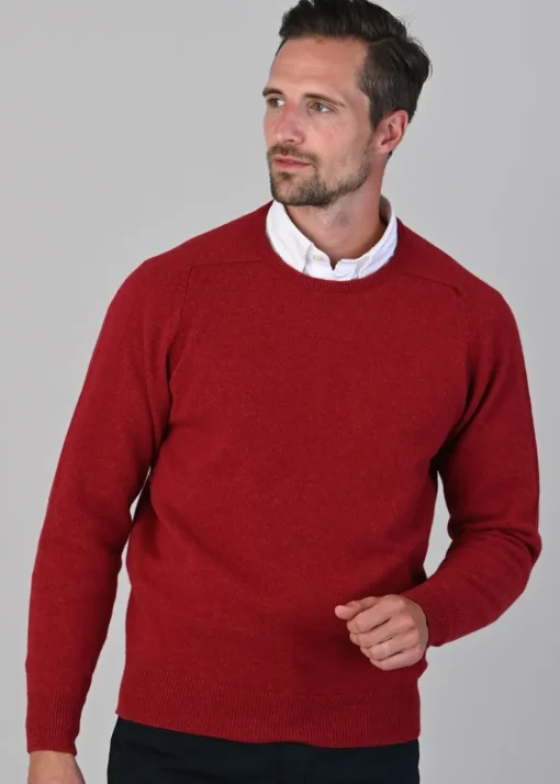 Leven 2 Ply Lambswool Crew Neck Plus Size - Poppy Mel