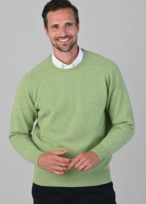 Leven 2 Ply Lambswool Crew Neck Plus Size - Kiwi
