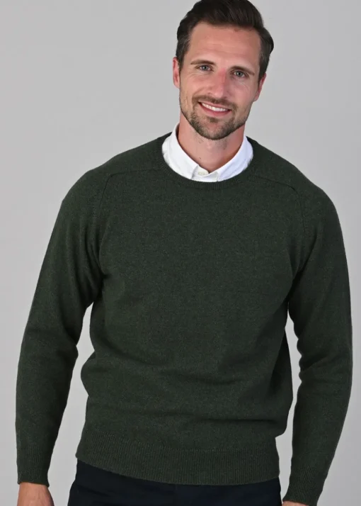 Leven 2 Ply Lambswool Crew Neck - Rosemary