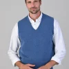 Leven 2 Ply Lambswool Slipover - Jeans
