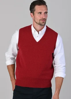 Leven 2 Ply Lambswool Slipover - Poppy Mel