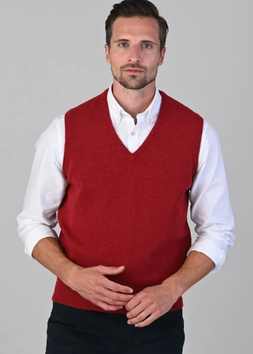 Leven 2 Ply Lambswool Slipover - Poppy Mel