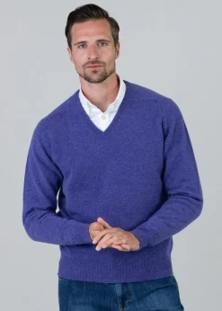 Leven 2 Ply Lambswool V-Neck Plus Size - Heliotrope