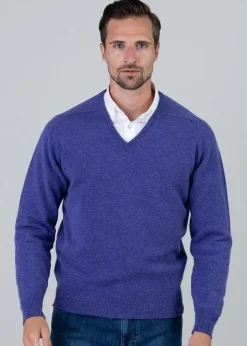 Leven 2 Ply Lambswool V-Neck Plus Size - Heliotrope