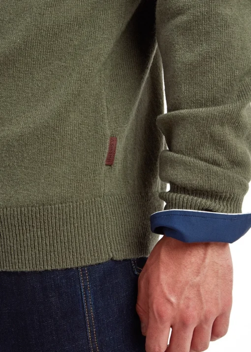 Lewis Lambswool V-Neck Jumper - Woodland