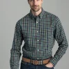 Light Twill Checked Shirt - Deep Forest Green