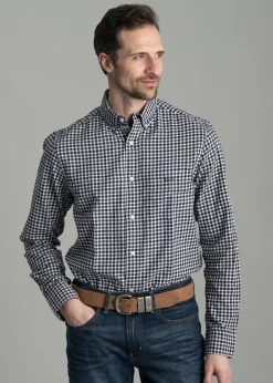 Light Twill Gingham Shirt - Sailor Navy