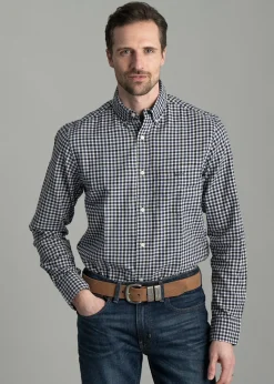 Light Twill Gingham Shirt - Sailor Navy