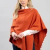 Lindsey Lambswool Poncho - Ember