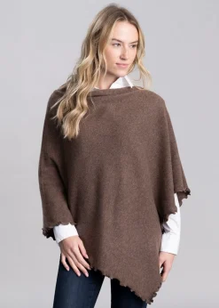 Lindsey Lambswool Poncho - Tobacco