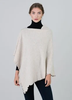 Lindsey Lambswool Poncho - Linen