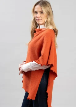 Lindsey Lambswool Poncho - Ember