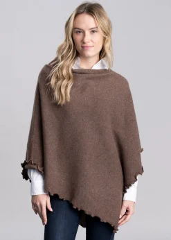 Lindsey Lambswool Poncho - Tobacco