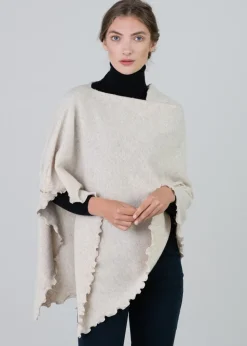 Lindsey Lambswool Poncho - Linen