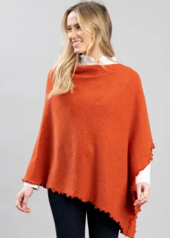 Lindsey Lambswool Poncho - Ember