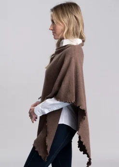 Lindsey Lambswool Poncho - Tobacco