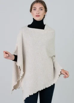 Lindsey Lambswool Poncho - Linen