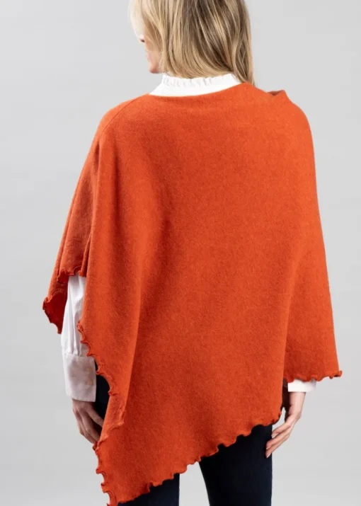 Lindsey Lambswool Poncho - Ember