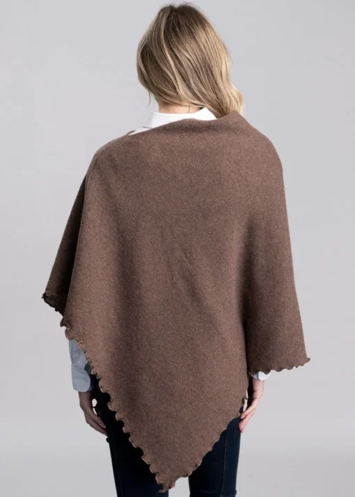 Lindsey Lambswool Poncho - Tobacco