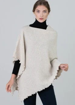 Lindsey Lambswool Poncho - Linen