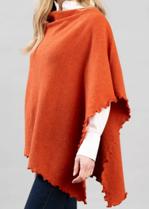 Lindsey Lambswool Poncho - Ember