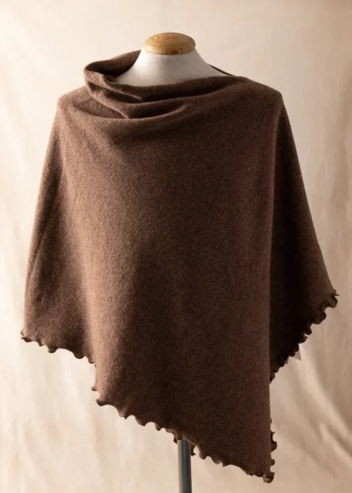 Lindsey Lambswool Poncho - Tobacco