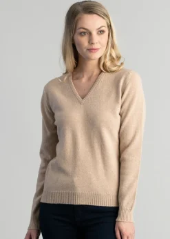 Lindsey Lambswool V-Neck - Oatmeal