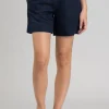 Linen Pull On Shorts - Evening Blue