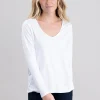 Long Sleeve V-Neck T-Shirt - White