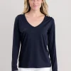 Long Sleeve V-Neck T-Shirt - Ink Navy