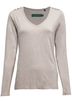 Long Sleeve V-Neck T-Shirt - Oatmeal
