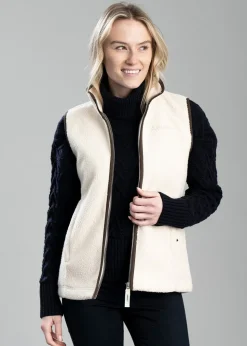 Lyndon Retro Fleece Gilet - Ecru