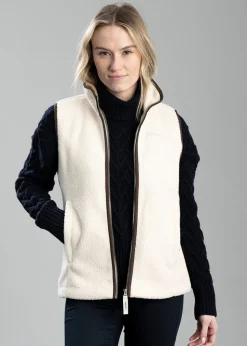 Lyndon Retro Fleece Gilet - Ecru