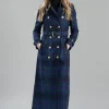 Marlborough Trench Coat Full Length - Heather Tartan