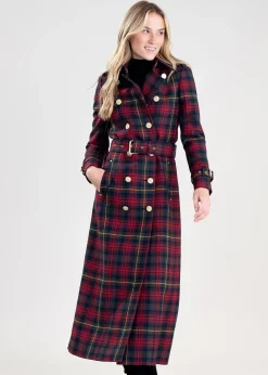 Marlborough Trench Coat Full Length - Logan Tartan