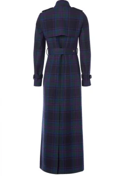 Marlborough Trench Coat Full Length - Heather Tartan